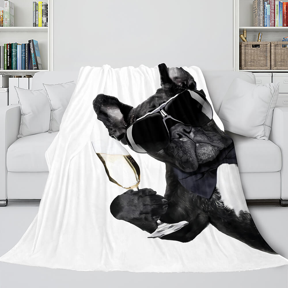 Pet Puppy Dogs Flannel Fleece Blanket Dunelm Bedding Quilt Blanket