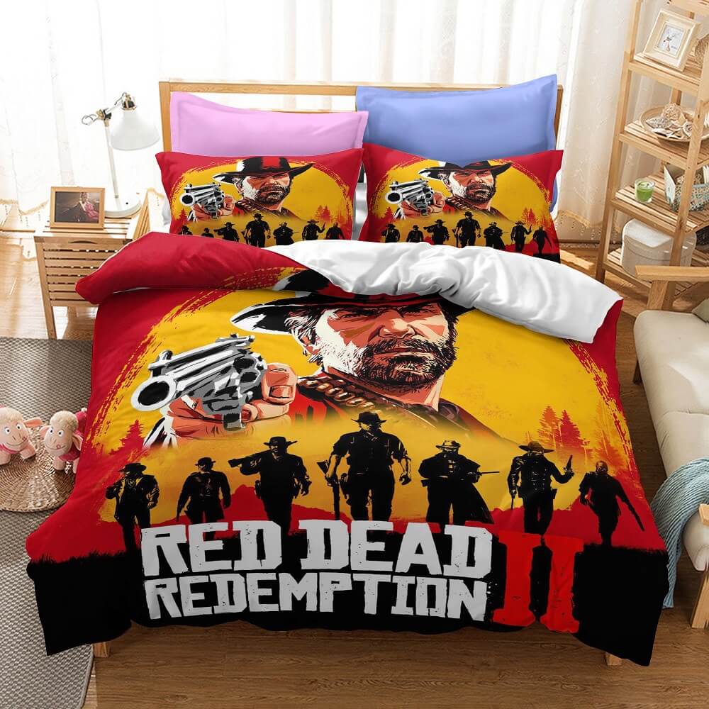 Red Dead Redemption UK Bedding Set Quilt Duvet Covers Bed Sheets Sets