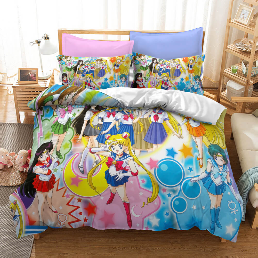 Sailor Moon Cosplay Bedding Set Quilt Duvet Covers Bed Sheets Sets