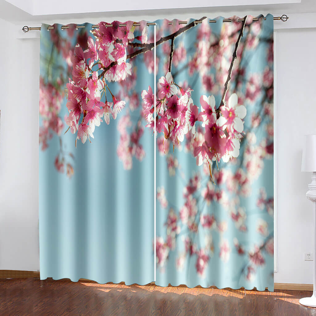 Sakura Curtains Blackout Window Treatments Drapes for Room Decoration