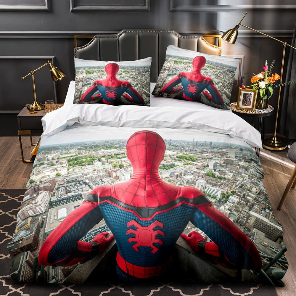 Spiderman Peter Parker Bedding Set Cosplay Duvet Cover Bed Sheets Sets