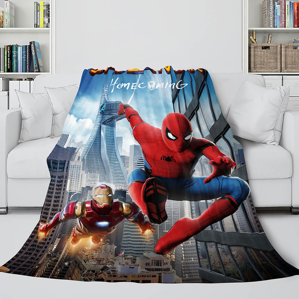 Spiderman Cosplay Blanket Flannel Fleece Throw Wrap Nap Quilt Blanket