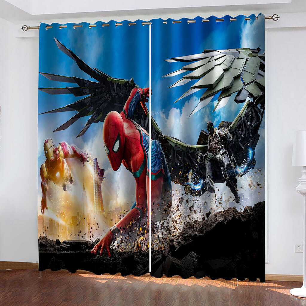 Spider-Man Curtains Cosplay Blackout Window Drapes Room Decoration