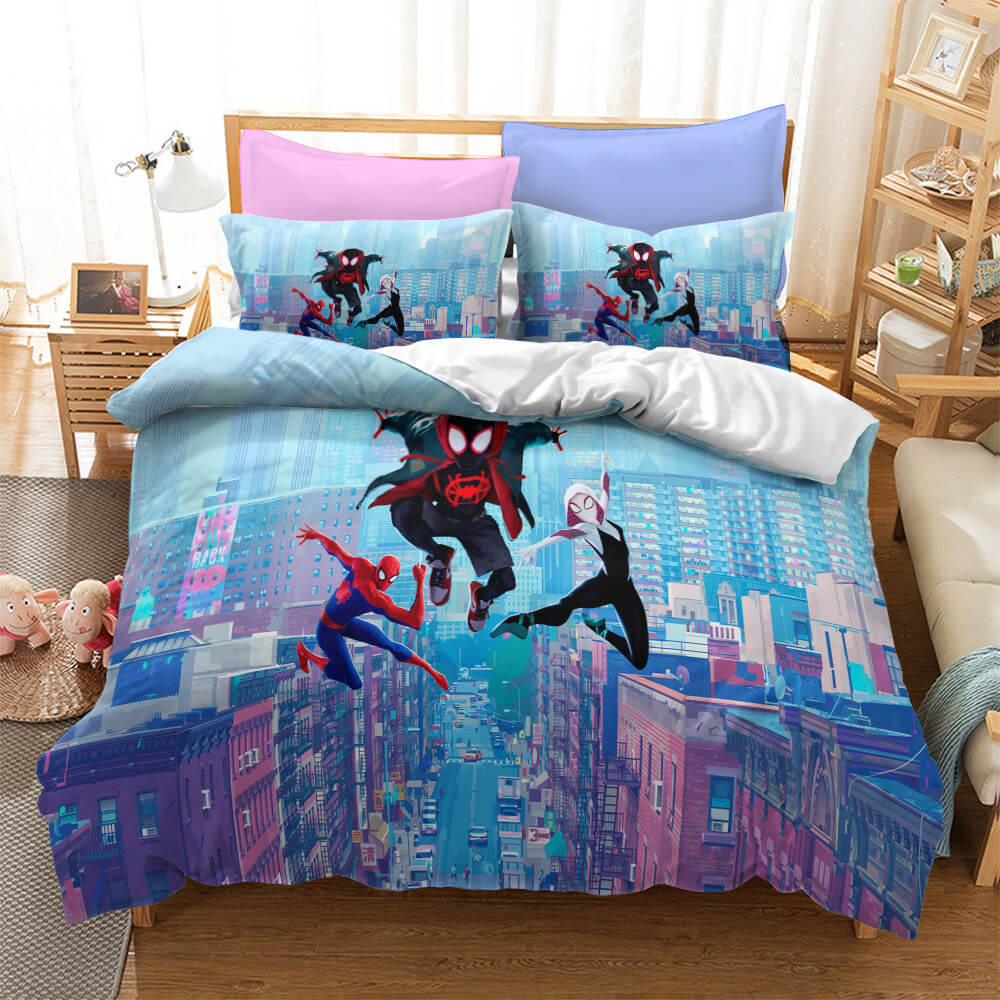 Spider Man Miles Morales Gwen Stacy Bedding Set Duvet Cover Bed Sets