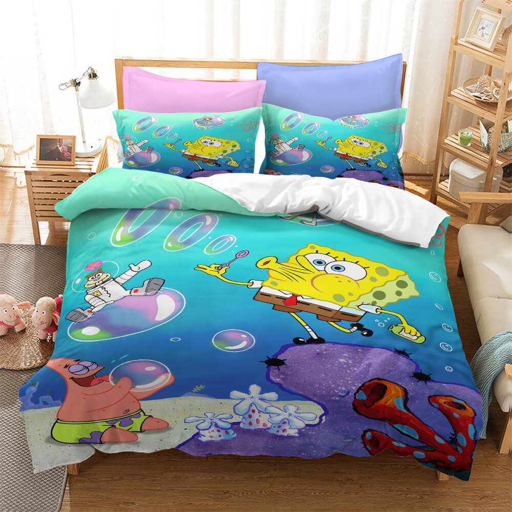 SpongeBob SquarePants Kids Bedding Set UK Duvet Cover Bed Sets