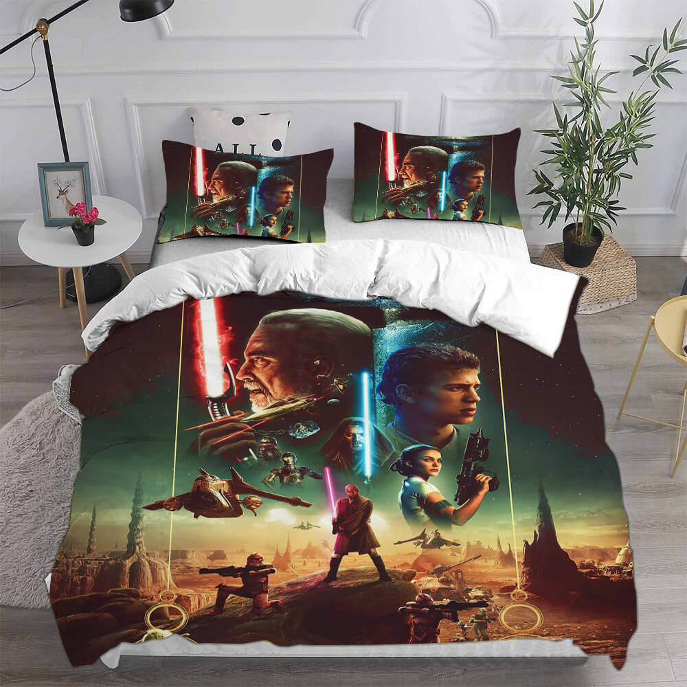 Star Wars Attack of the Clones Bedding Set Duvet Covers Bed Sheets Sets