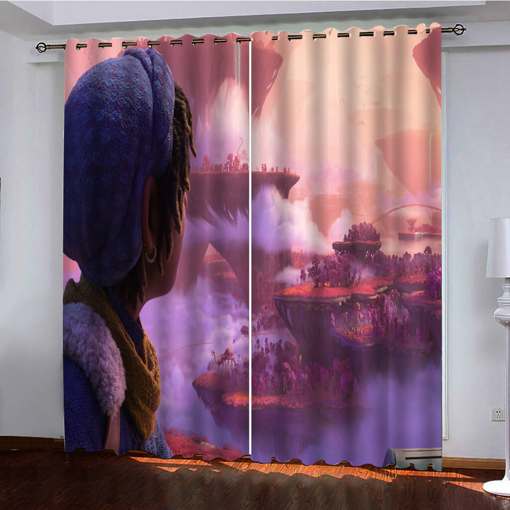 Strange World Curtains Pattern Blackout Window Drapes