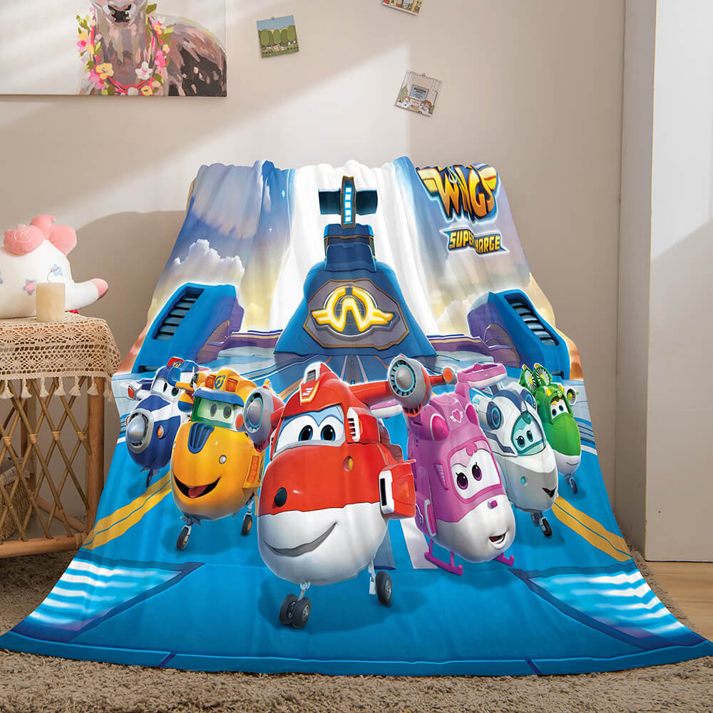 Super Wings Cosplay Flannel Fleece Blanket Throw Wrap Quilt Blanket