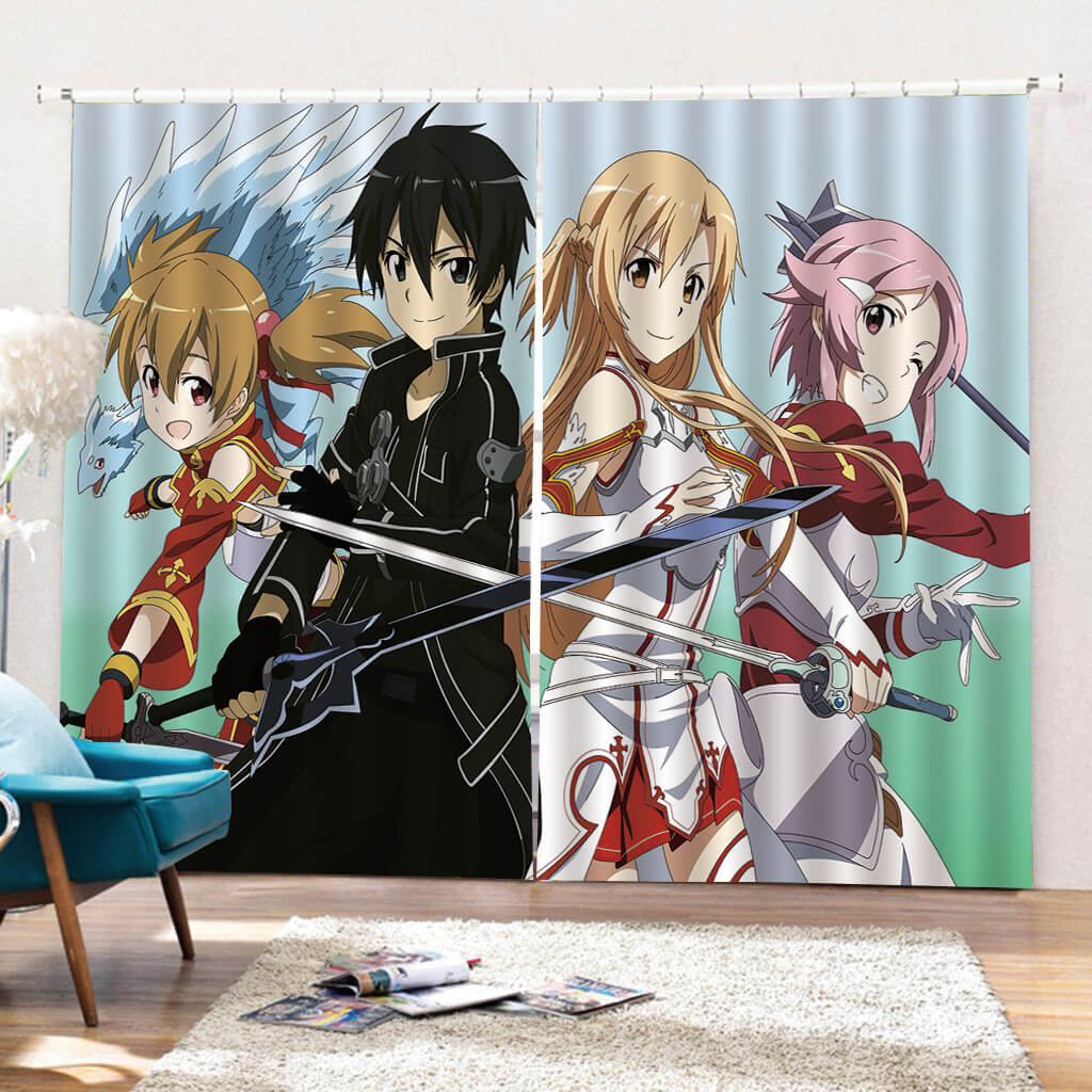 Sword Art Online Curtains Blackout Window Drapes for Room Decoration