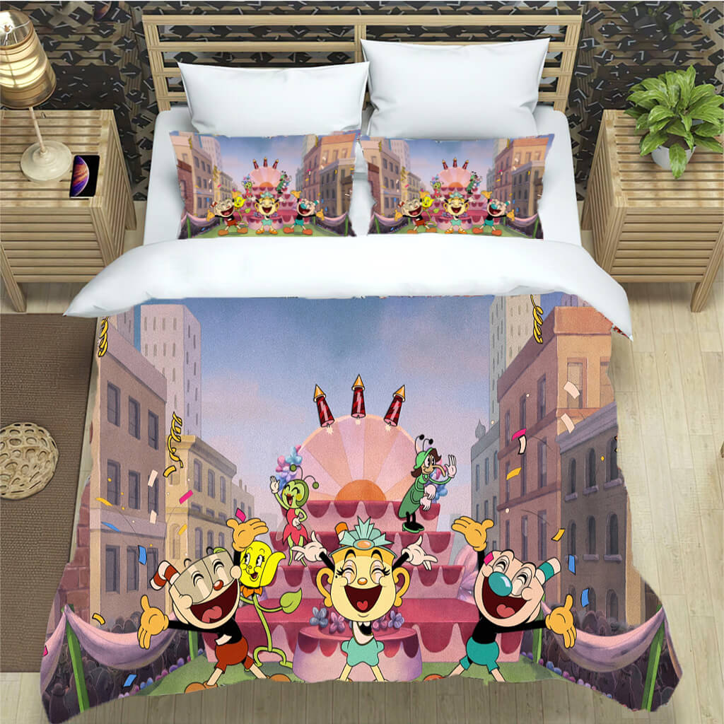 The Cuphead Show Bedding Set Pattern Quilt Cover Without Filler