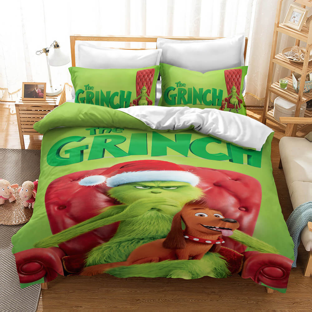 The Santa Grinch Christmas UK Bedding Set Duvet Cover Bed Sheets Sets