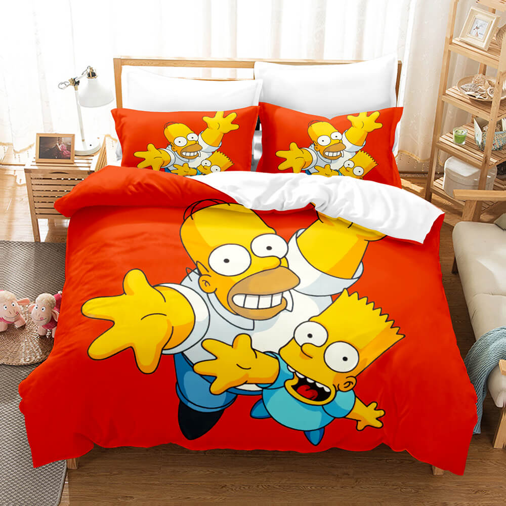 The Simpsons Cosplay Bedding Set UK Quilt Duvet Cover Bed Sheets Sets