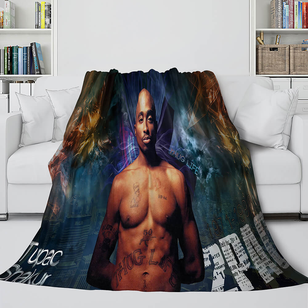 Tupac Amaru Shakur Flannel Blanket Fleece Throw Bedding Blanket