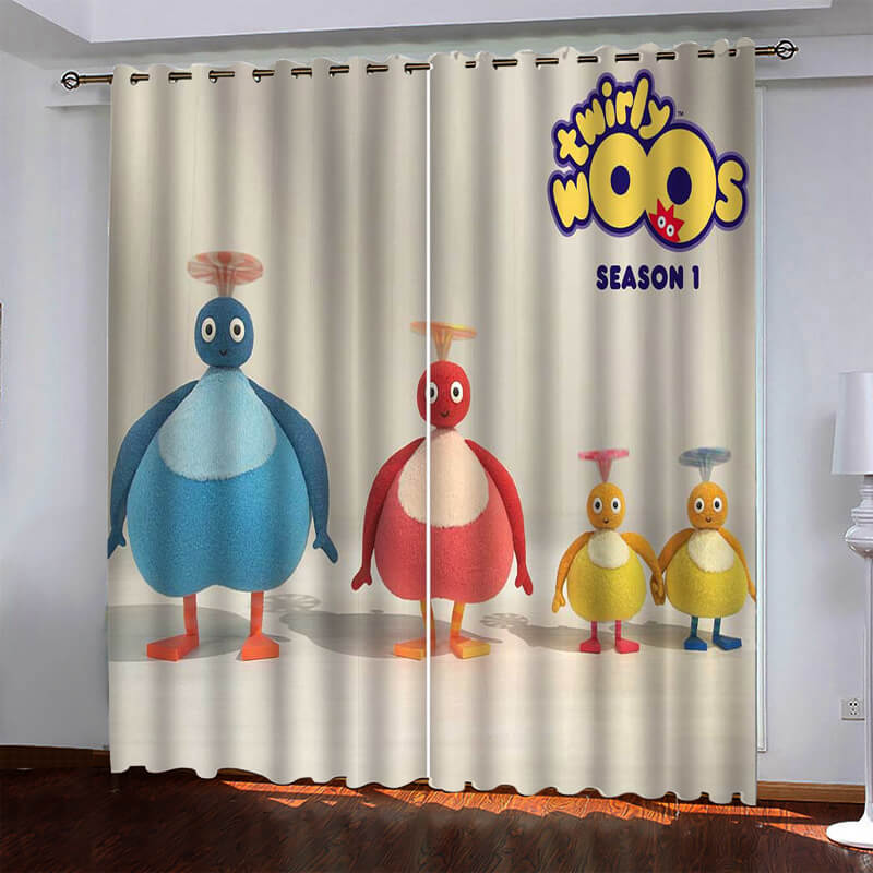 Twirlywoos Curtains Pattern Blackout Window Drapes