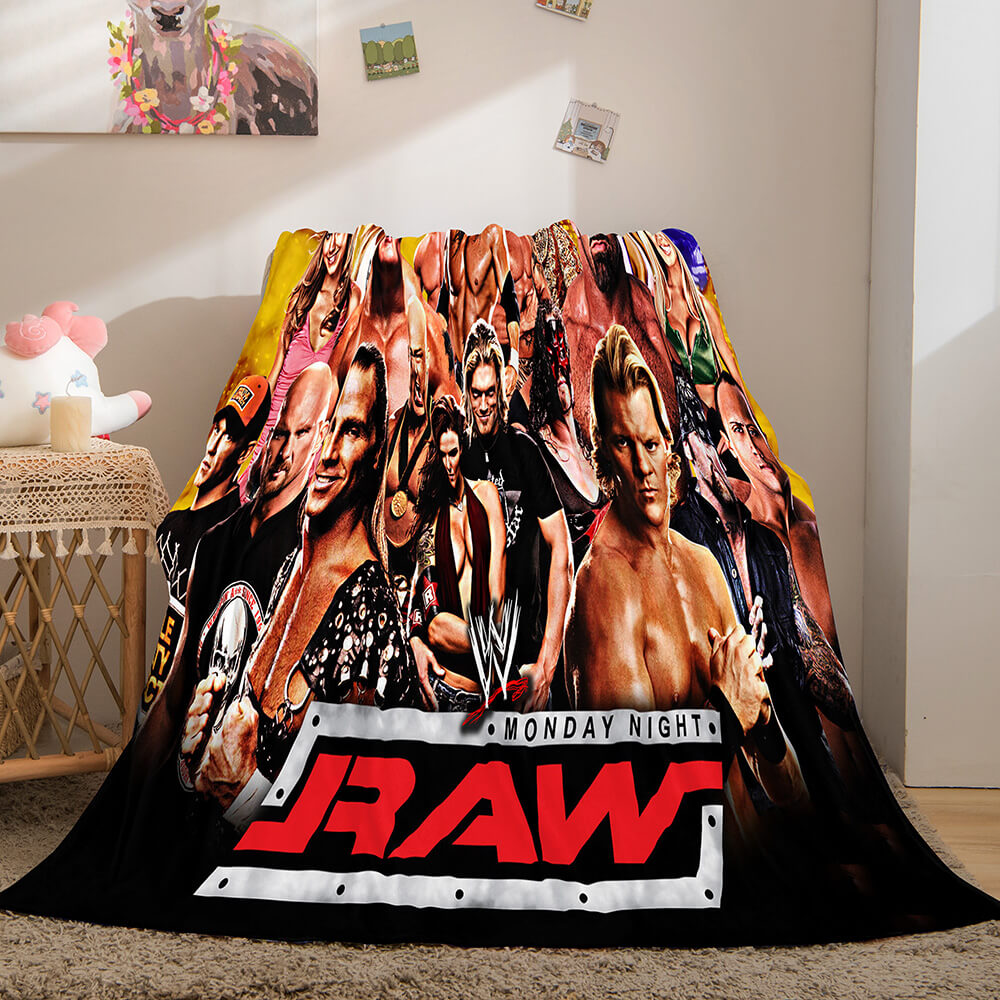 WWE RAW Blanket World Wrestling Entertainment Flannel Fleece Blankets