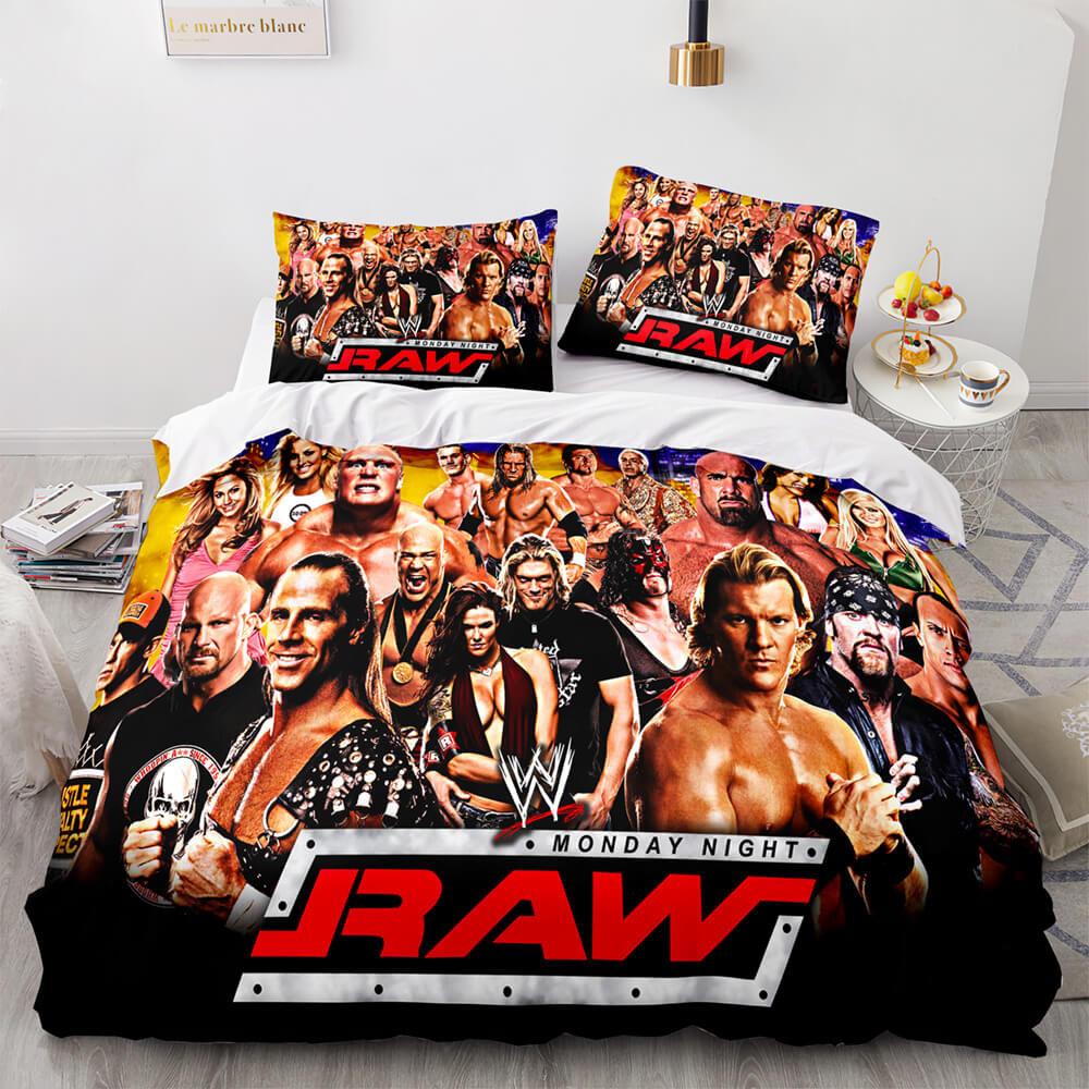 WWE RAW Cosplay UK Bedding Set Quilt Duvet Covers Bed Sheets Sets