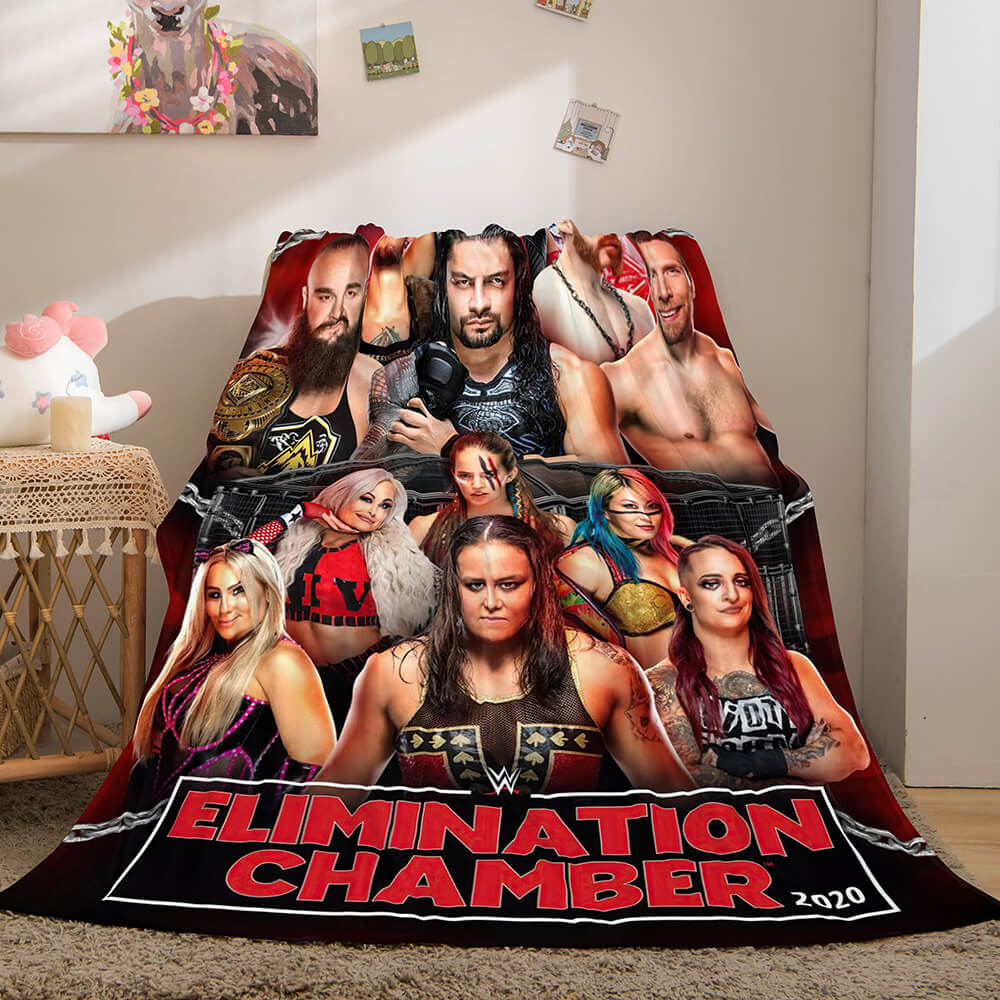 WWE RAW World Wrestling Entertainment Quilt Flannel Fleece Blanket
