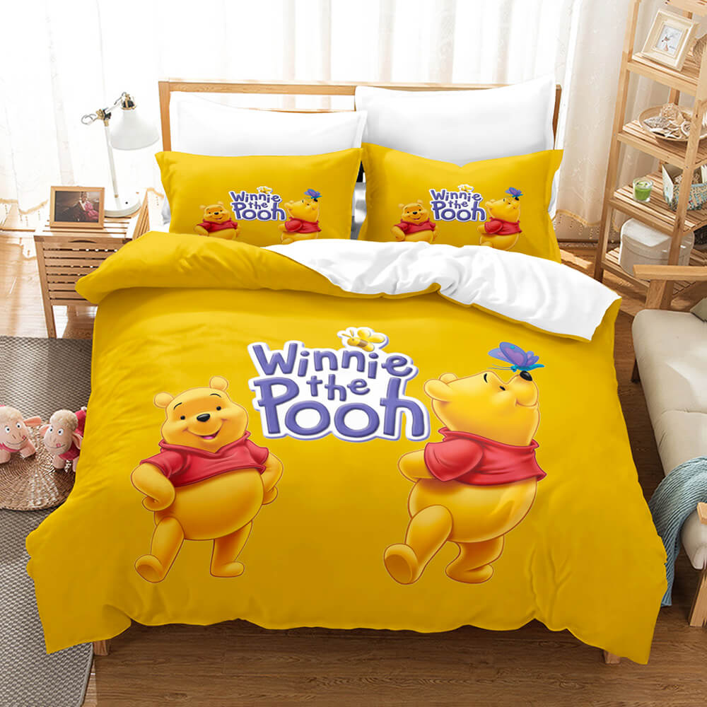 Winnie the pooh Kids Bedding Set Duvet Cover Quilt Bed Sheets Sets