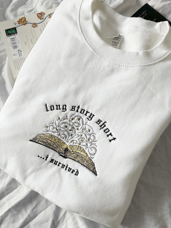 Long Story Short I Survived Taylor Swift Crewneck Embroidered Sweatshirt