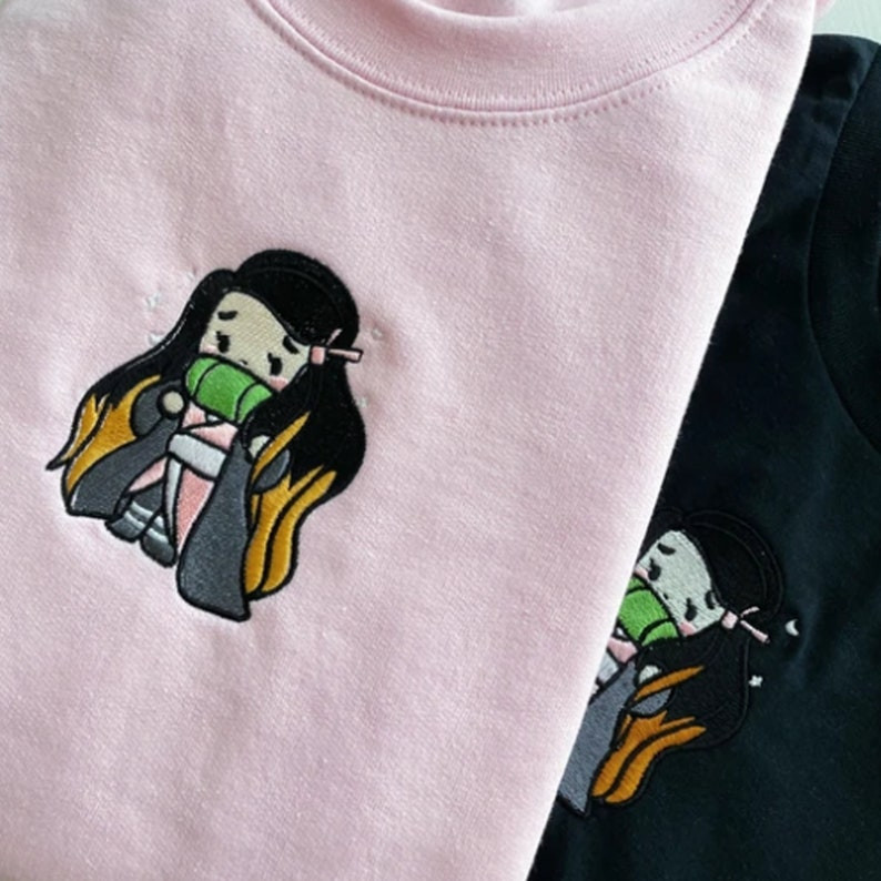 Nezuko Demon Slayer Embroidered Crewneck