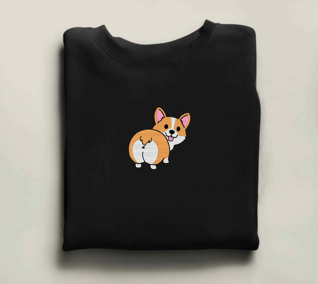 Corgi Dog Embroidered Sweatshirt