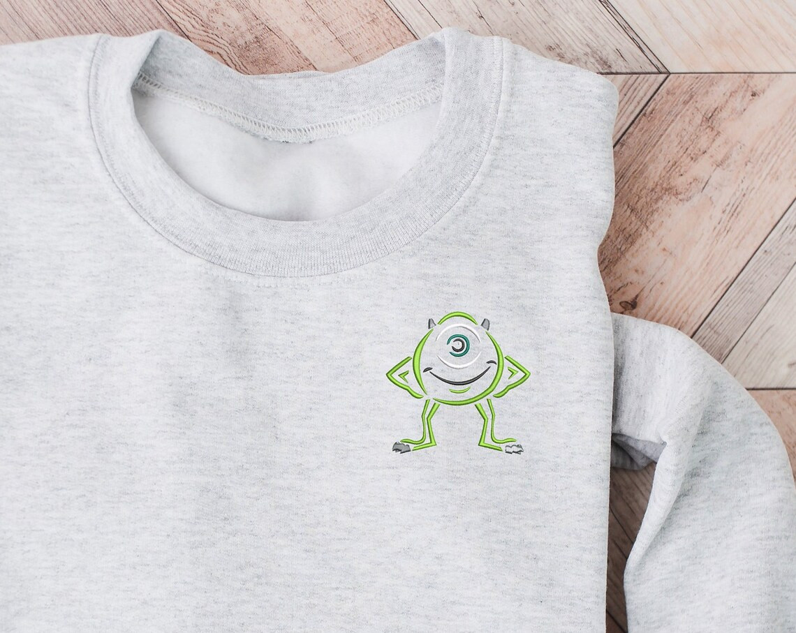 Mike W Embroidered Crewneck Disney Embroidered Sweatshirt Monsters Inc Crewneck Disney Sweatshirt Womens Disney Crewneck