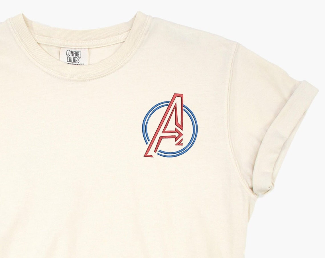 Avengers Embroidered Tshirt Superhero Embroidered Shirt Disney Avengers Campus Shirt Disneyland Tshirt Womens Disney Shirt