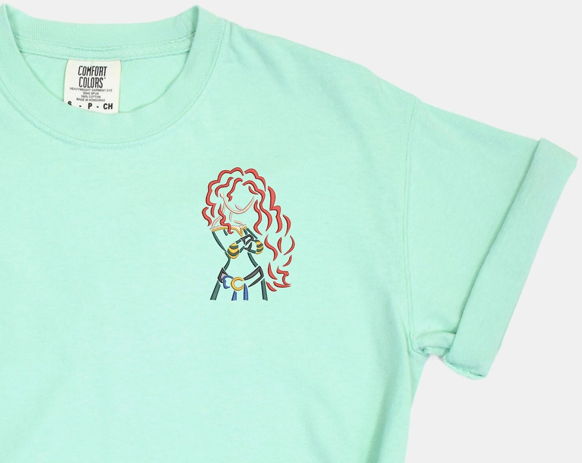 Merida Embroidered Tshirt Merida Embroidered Shirt Brave T Shirt Disney Princess Shirt Disney Tshirt Womens Disney Shirt