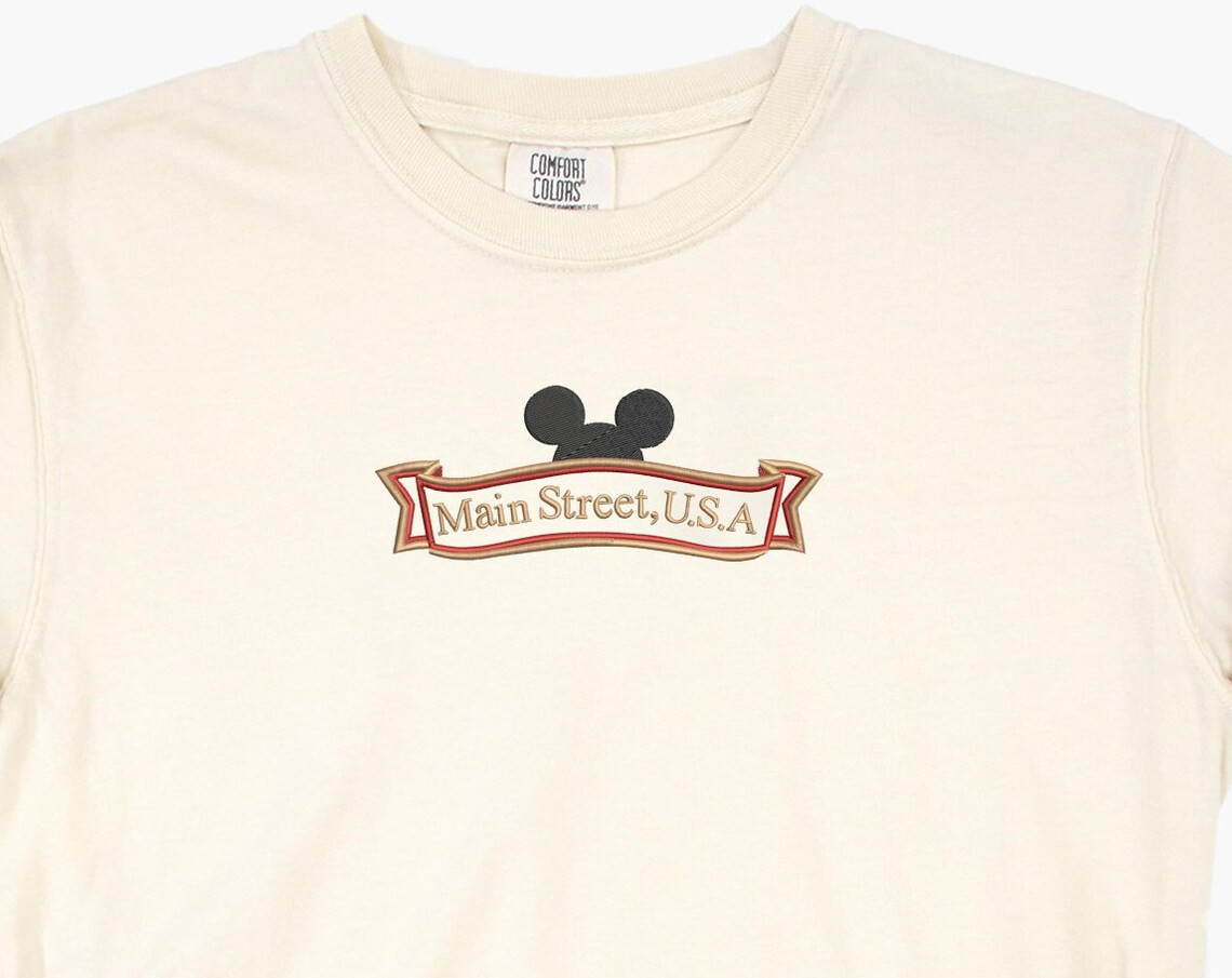 Main Street Embroidered Tshirt Disney Main Street Embroidered Shirt T Shirt Disney Princess Shirt Disney Tshirt Womens Disney Shirt