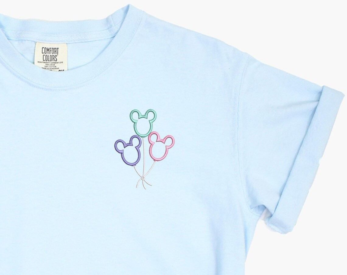 Disney Balloons Embroidered Tshirt Mickey Balloons Embroidered Shirt Balloons T Shirt Disney Shirt Disney Tshirt Womens Disney Shirt