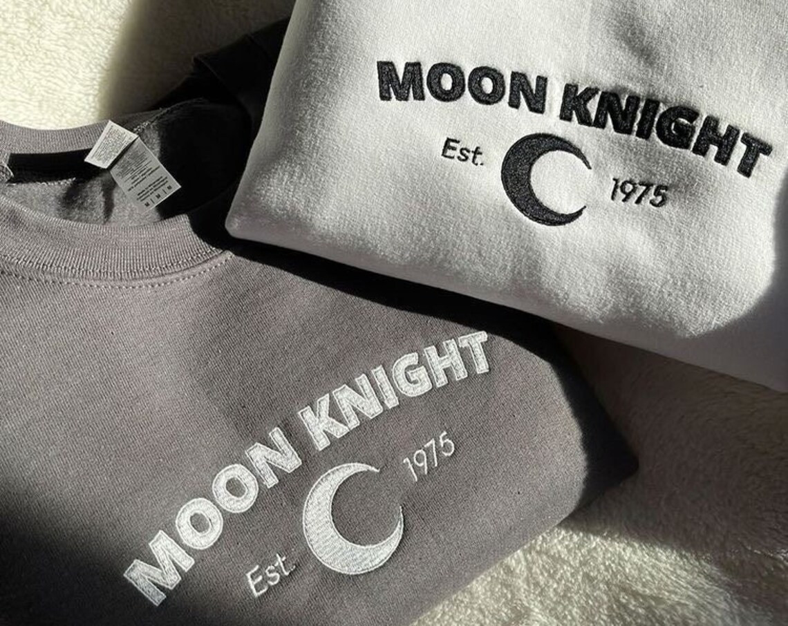 Inspired Moon Knight Embroidered Crewneck Vintage Themed