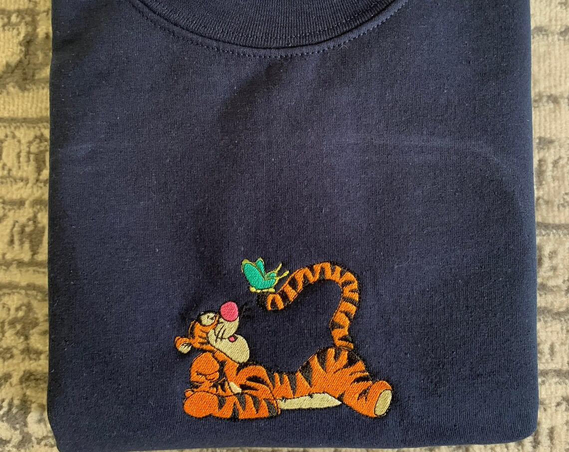 Tigger From Winnie The Pooh Embroidery Sweatshirt