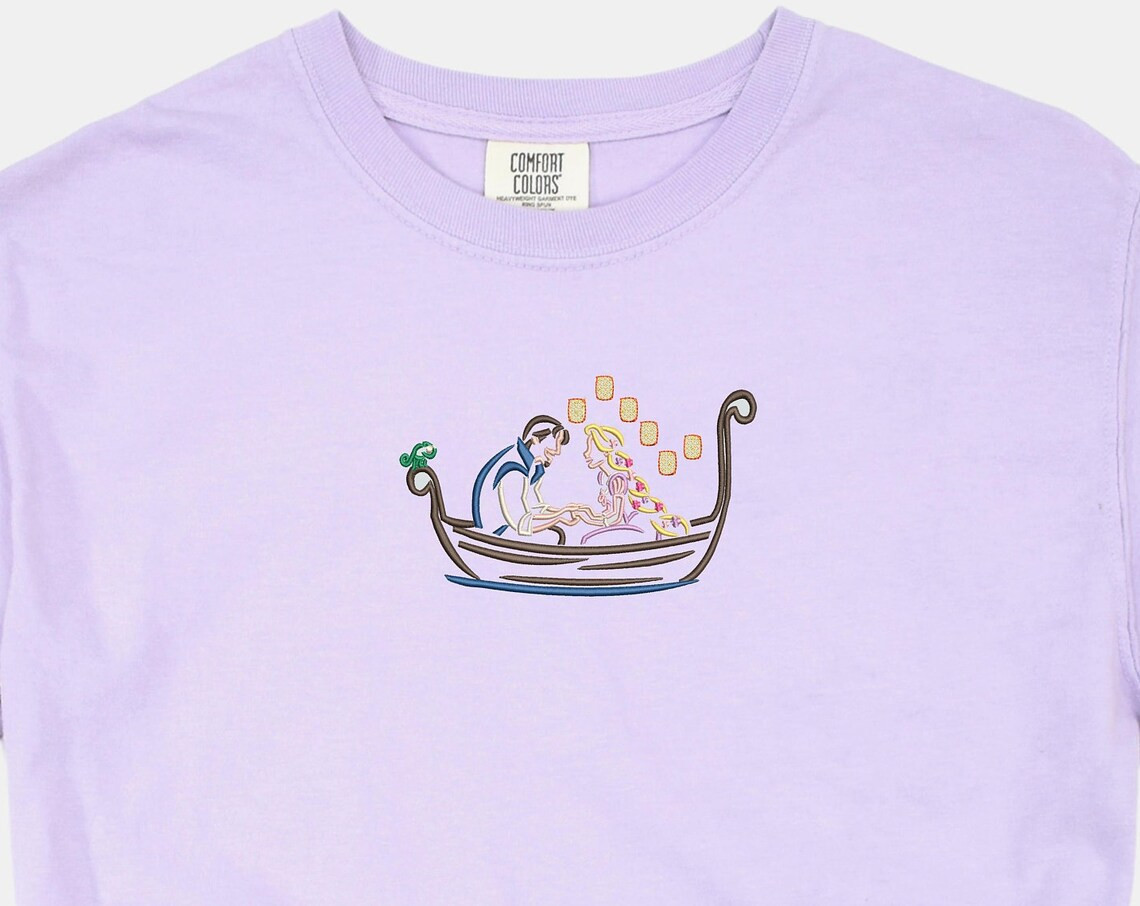 Rapunzel And Flynn Embroidered Tshirt Rapunzel Embroidered Shirt Tangled T Shirt Disney Princess Shirt Womens Disney Shirt