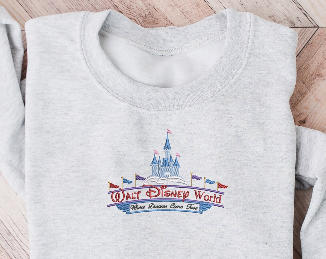 Disney World Entrance Embroidered Crewneck Disney Embroidered Sweatshirt Disney Crewneck Disney Sweatshirt Womens Disney Crewneck