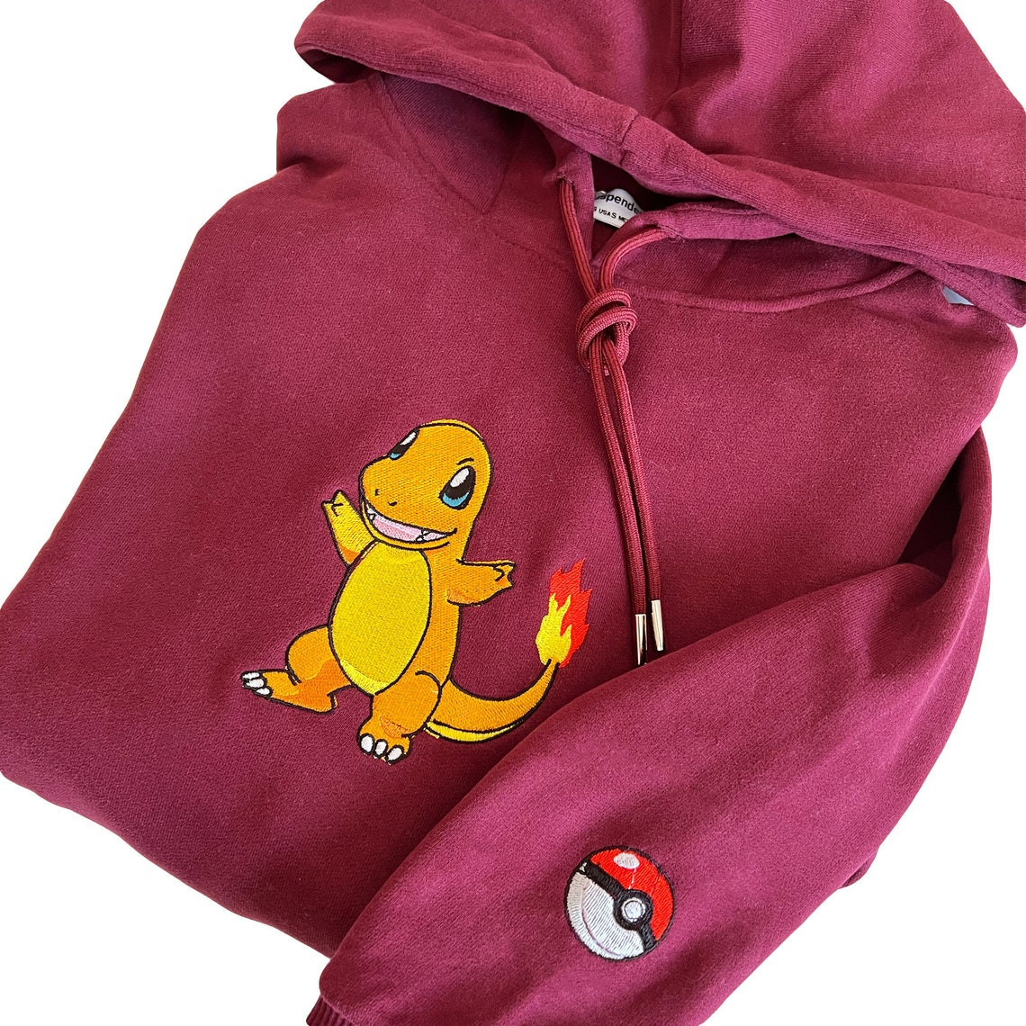 Pokemon Charmander Embroidered Hoodie Pokemon Embroidered Sweatshirt Pokemon Embroidery Pokemon Hoodies Pokemon Charmander Sweatshirt