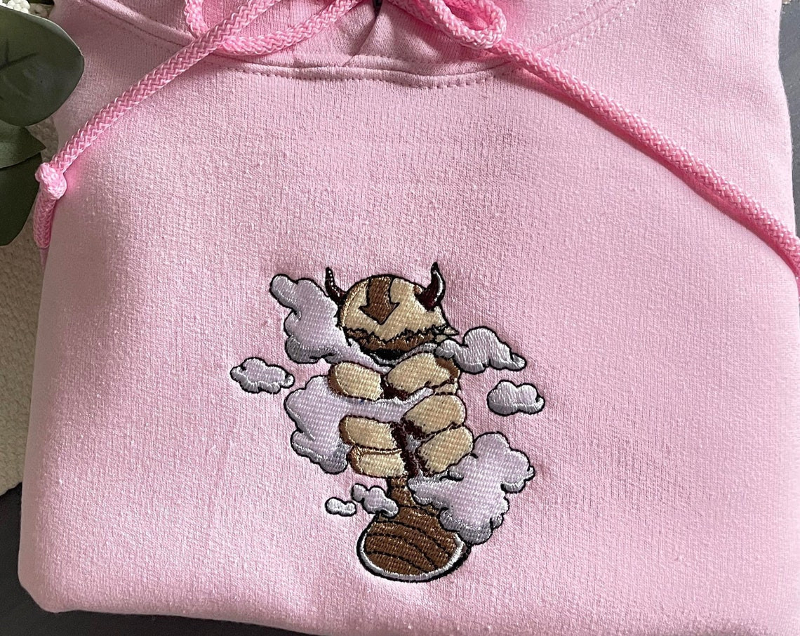 Appa Hugging Cloud Embroidered Hoodie Available In Crewneck And Sweater By Request