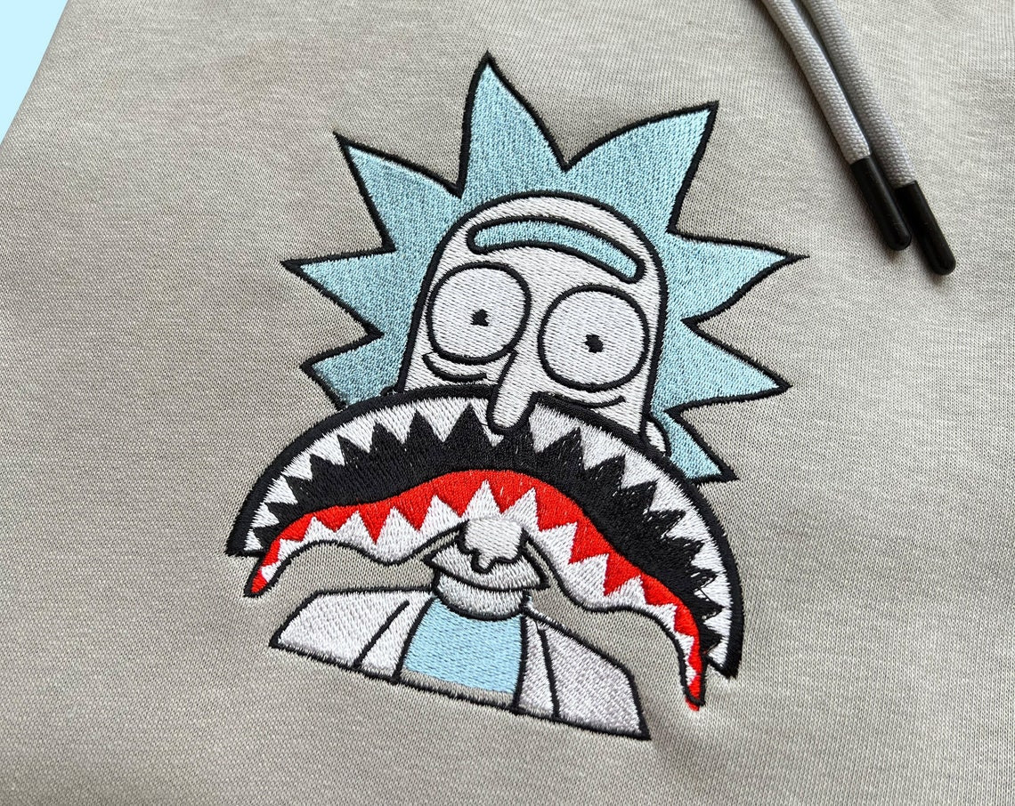 Rick And Morty Embroidered Sweatshirt Hoodie Embroidered Sweatshirt Rick And Morty Embroidery Rick And Morty Hoodies Quality Unisex