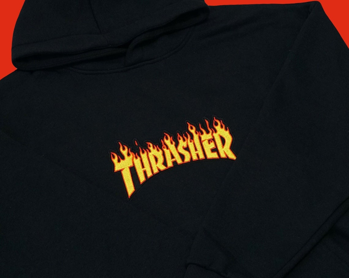 Trasher Magazine Embroidered Sweatshirt Hoodie Embroidered Sweatshirt Trasher Embroidery Trasher Magazine Hoodies High Quality Unisex