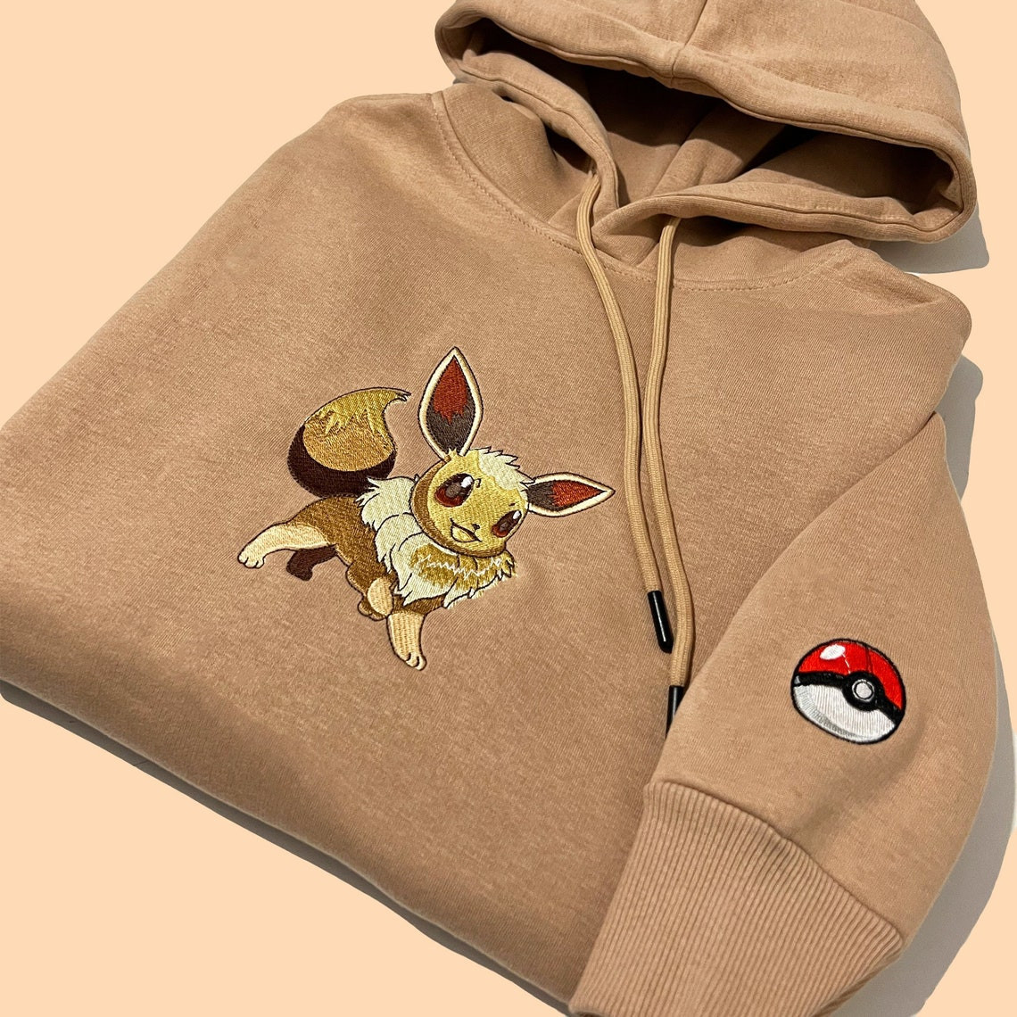 Pokemon Eevee Embroidered Hoodie Pokemon Eevee Embroidered Sweatshirt Pokemon Embroidery Pokemon Hoodies Pokemon Eevee Sweatshirt Manga