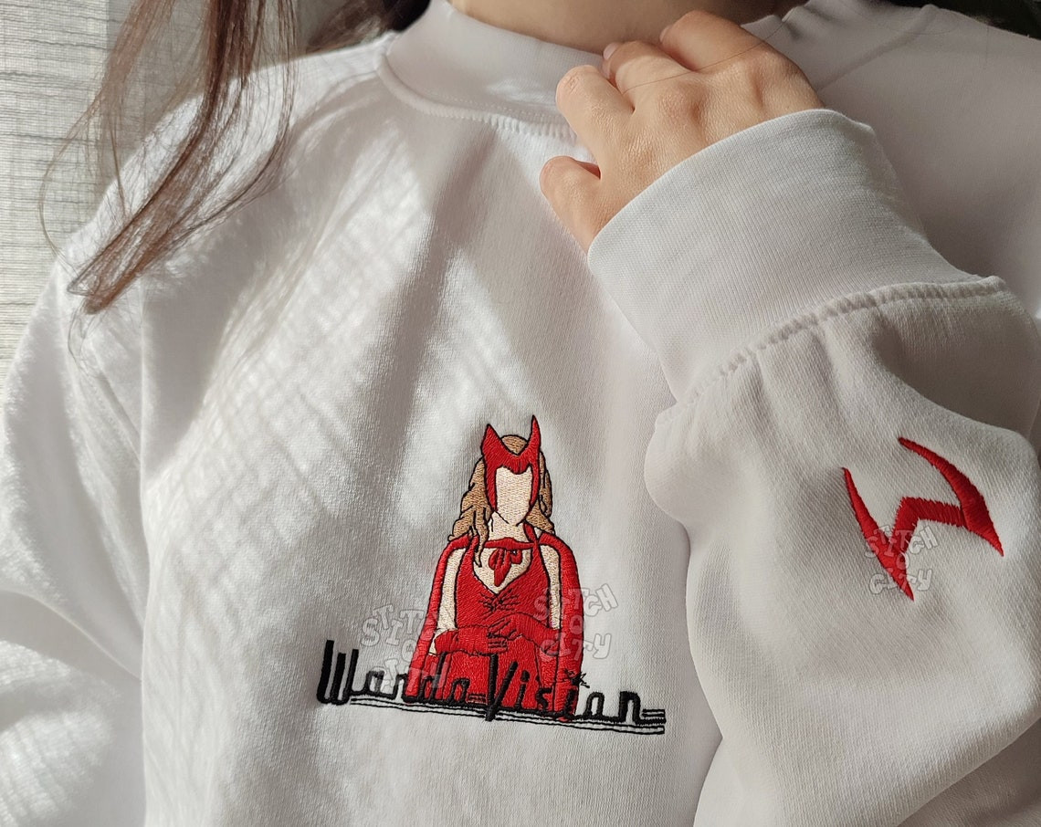 Embroidered Comic Witch Characters Embroidered Sweatshirt Embroidered Hoodie