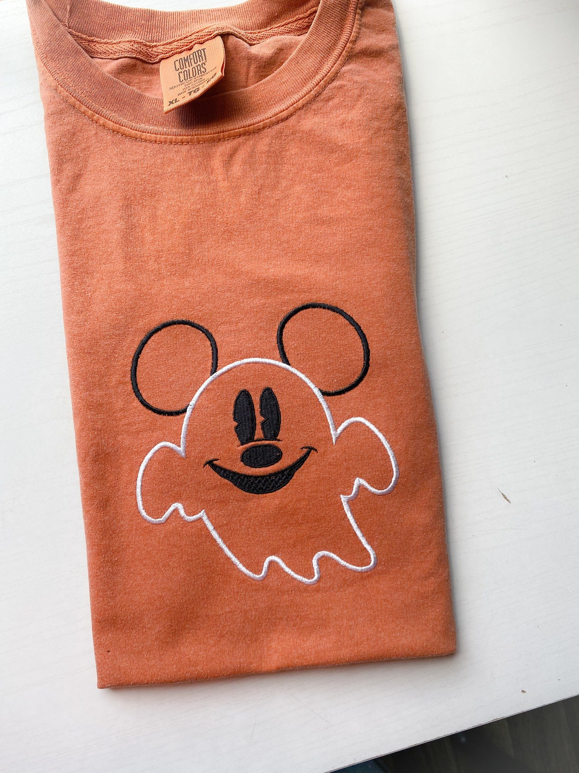 Ghost Mickey Embroidered Shirt Disney Halloween Embroidered Shirt Mnsshp Shirt