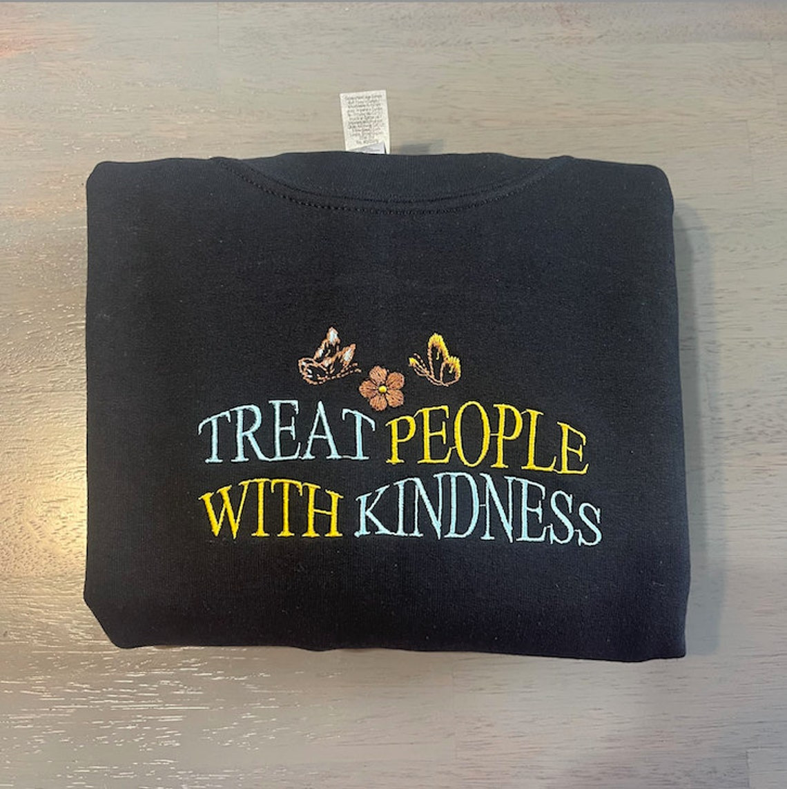 Treat People With Kindnessembroidered Sweatshirt Treat People With Kindness Crewneck Custom Designed Embroidered Crewneck