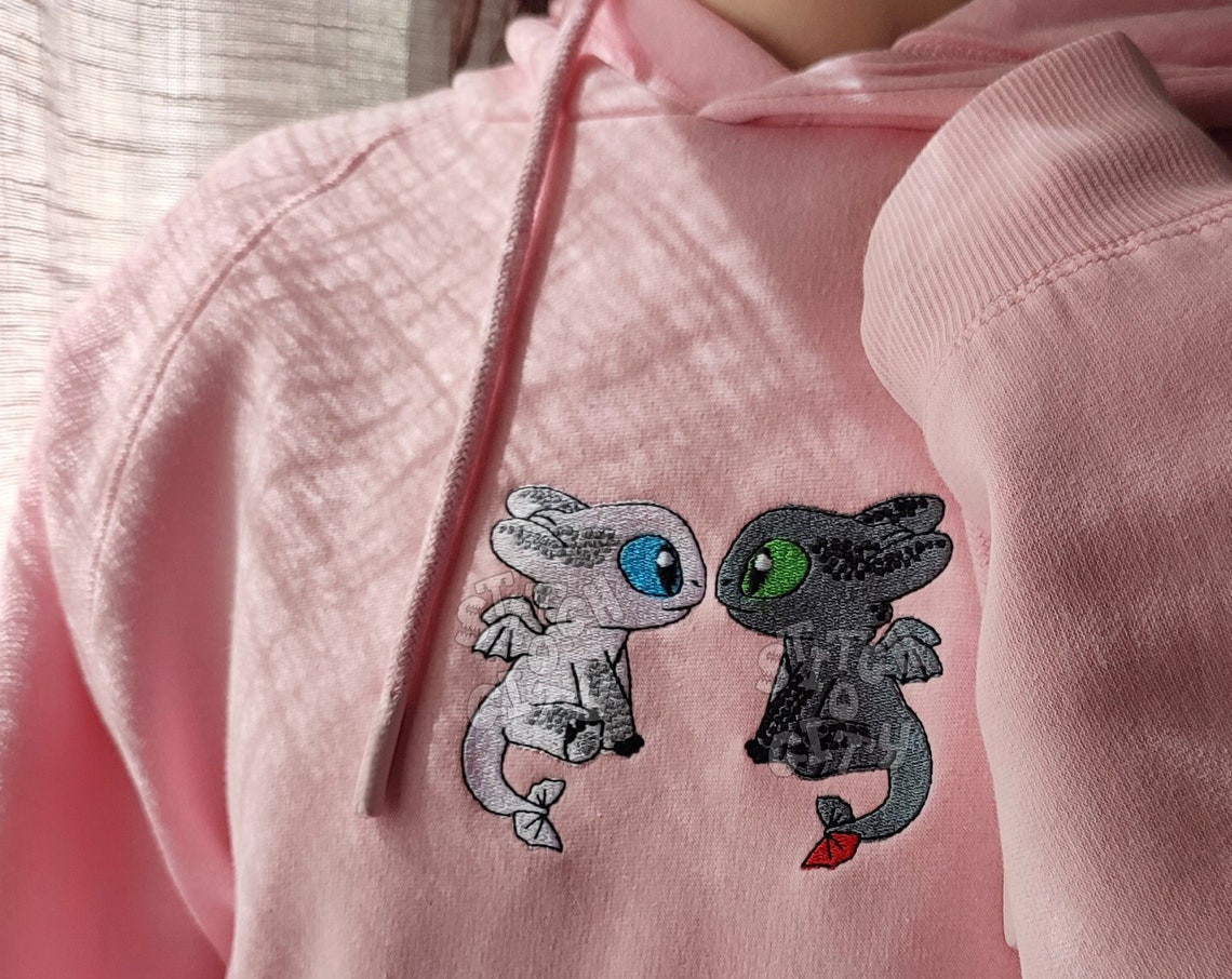 Embroidered Dragons Lovely Characters Embroidered Sweatshirt Embroidered Hoodie Embroidered T Shirt Love Gifts