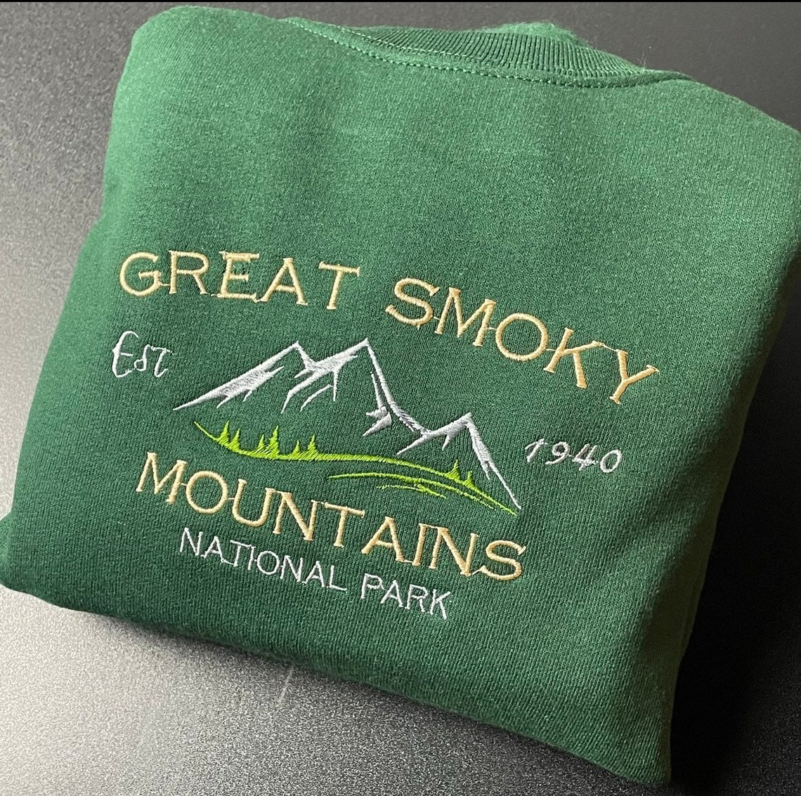 Great Smoky Mountains National Park Embroidered Crewneck Embroidered Crewneck National Park Sweatshirt