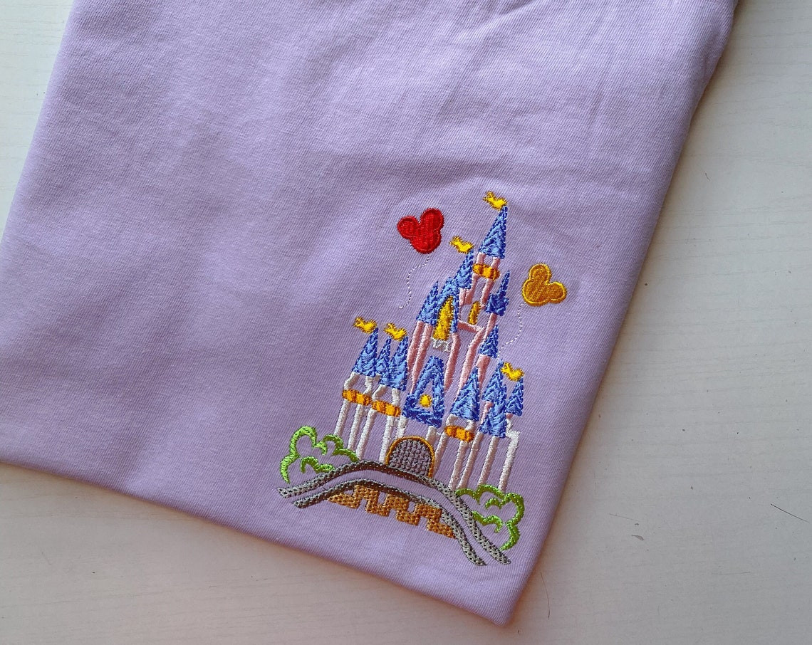 Magic Kingdom Castle Embroidered T Shirt Disney Embroidered T Shirt