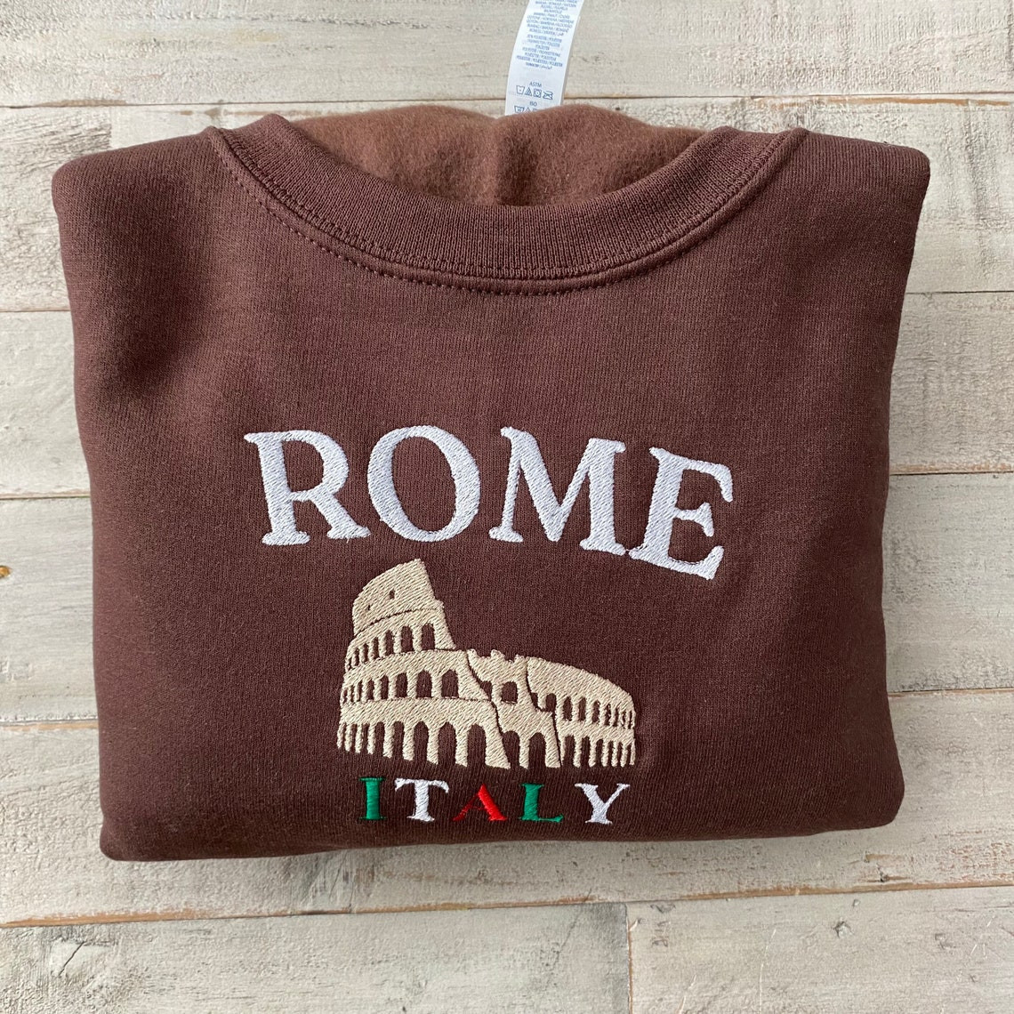 Rome Italy Embroidered Sweatshirt Rome Travel Crewneck More Colors Available