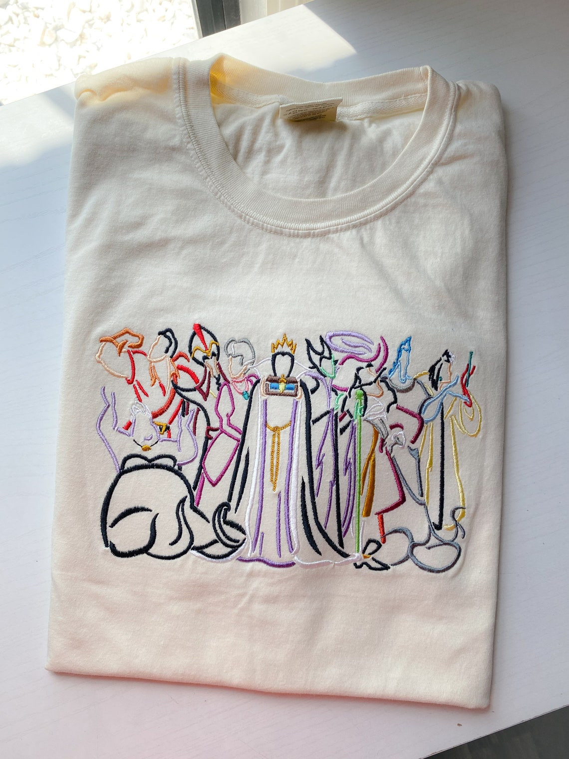 Disney Villains Embroidered T Shirt Disney Halloween Embroidered Shirt