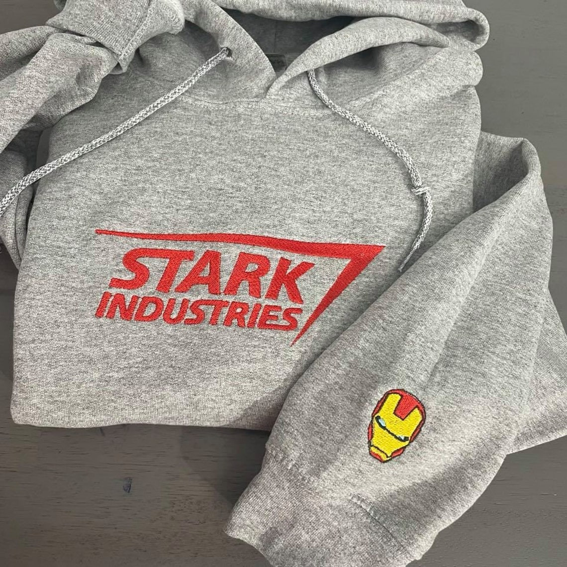 Stark Industries Embroidered Hoodie Ironman Embroidered Hoodie Ironman Embroidery Ironman Hoodies Stark Industries Crewneck