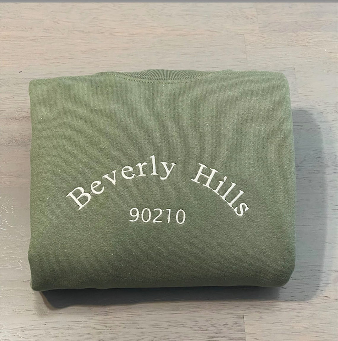 Beverly Hills Embroidered Sweatshirt Beverly Hills Embroidered Crewneck Beverly Hills