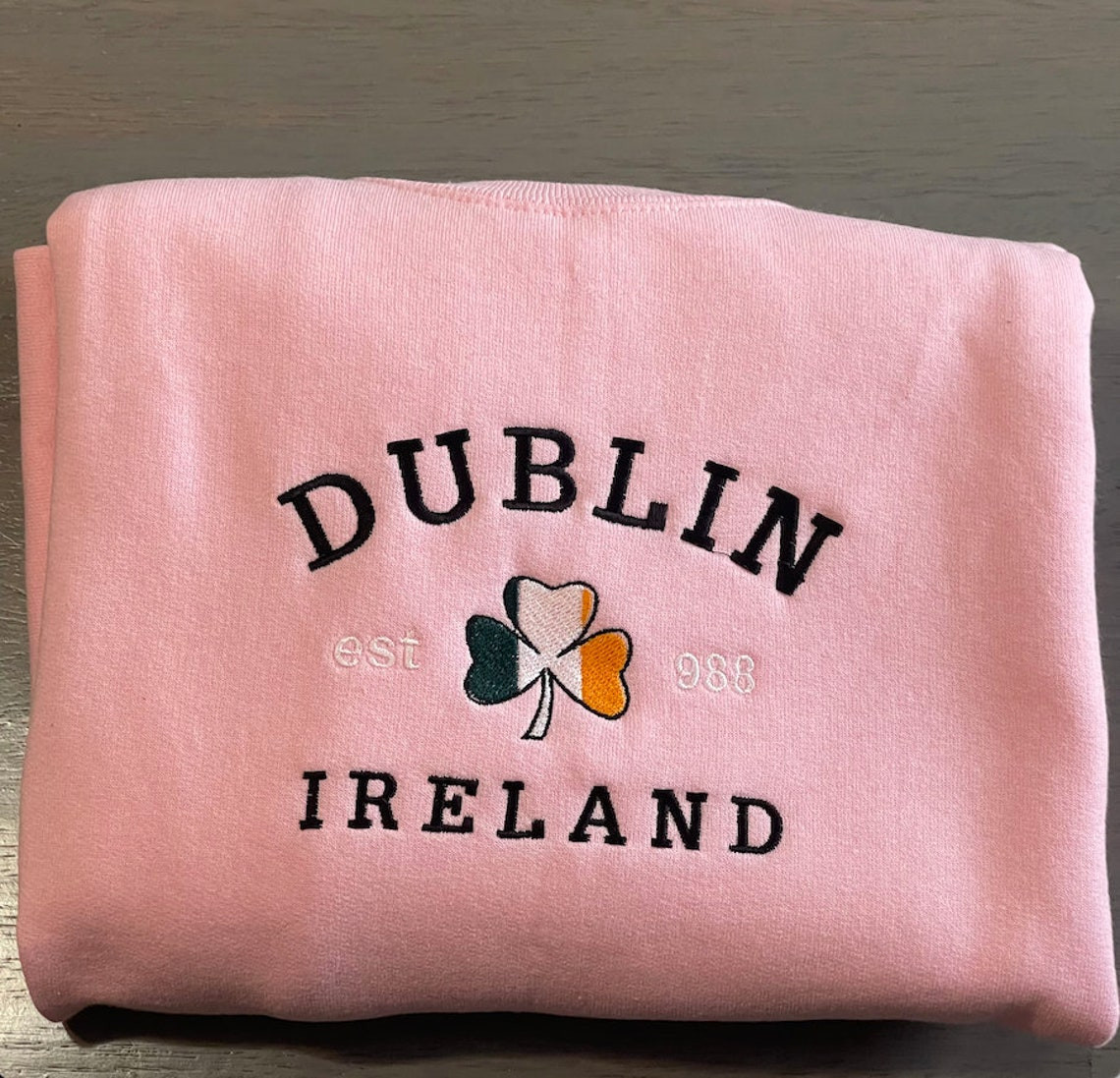 Dublin Ireland Embroidered Sweatshirt Vintage Dublin Sweater Custom Design Embroidered Sweatshirt